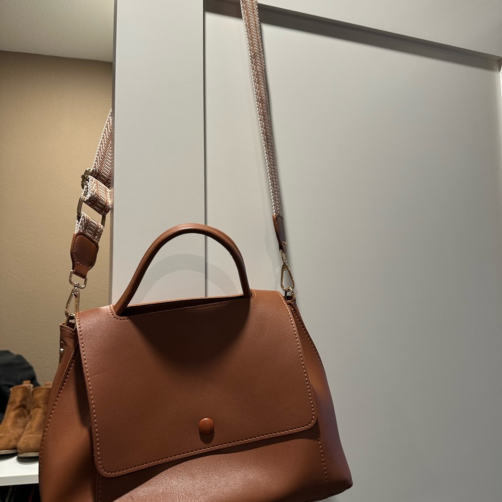 Tan cross body bag